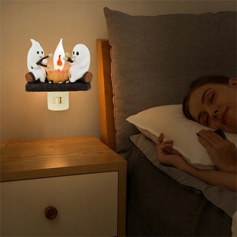 🎃🎃Flashing night light 3D Ghost campfire